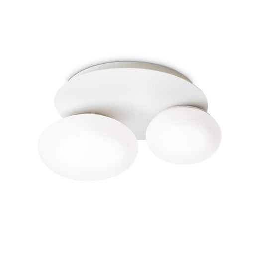 Plafonieră NINFEA – rotundă, cu pietricele din sticlă albă