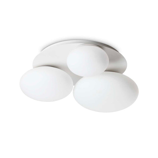 Plafonieră NINFEA – rotundă, cu pietricele din sticlă albă