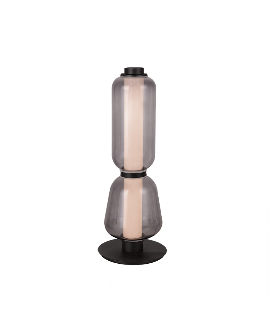 Lampă masă LED Sticlă Fumurie - Negru – Zambelis 23061