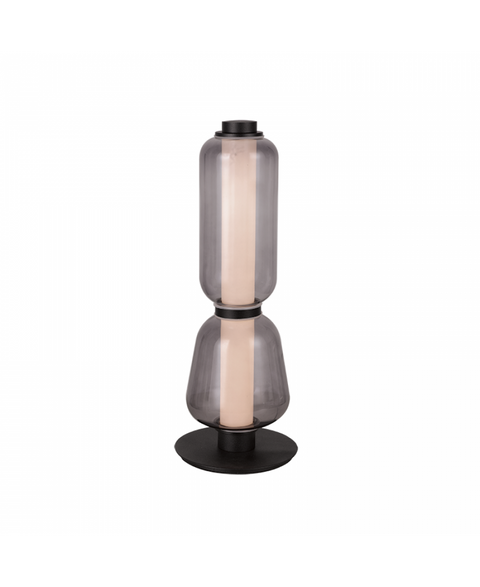 Lampă masă LED Sticlă Fumurie - Negru – Zambelis 23061
