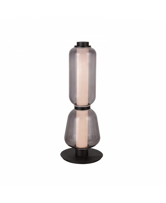 Lampă masă LED Sticlă Fumurie - Negru – Zambelis 23061