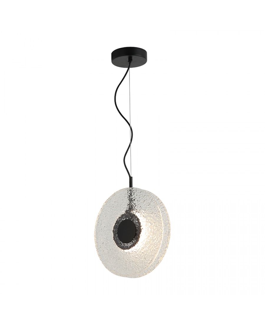 Pendul LED Sticlă Transparentă - Negru – Zambelis 23073
