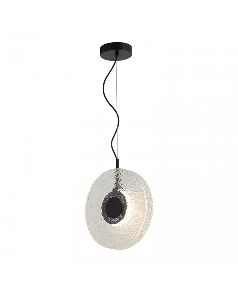 Pendul LED Sticlă Transparentă - Negru – Zambelis 23073