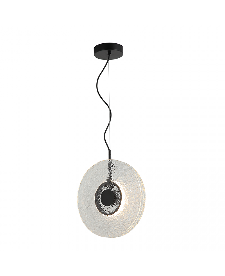 Pendul LED Sticlă Transparentă - Negru – Zambelis 23075