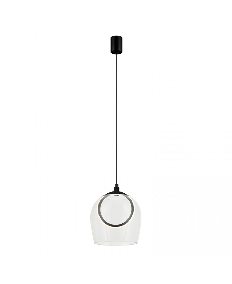 Pendul LED Sticlă Transparentă - Negru – Zambelis 23080
