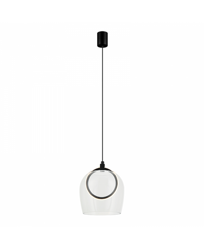 Pendul LED Sticlă Transparentă - Negru – Zambelis 23080