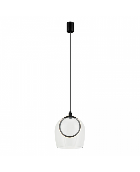 Pendul LED Sticlă Transparentă - Negru – Zambelis 23080