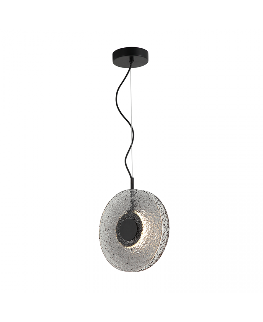 Pendul LED Sticlă Fumurie - Negru – Zambelis 23072