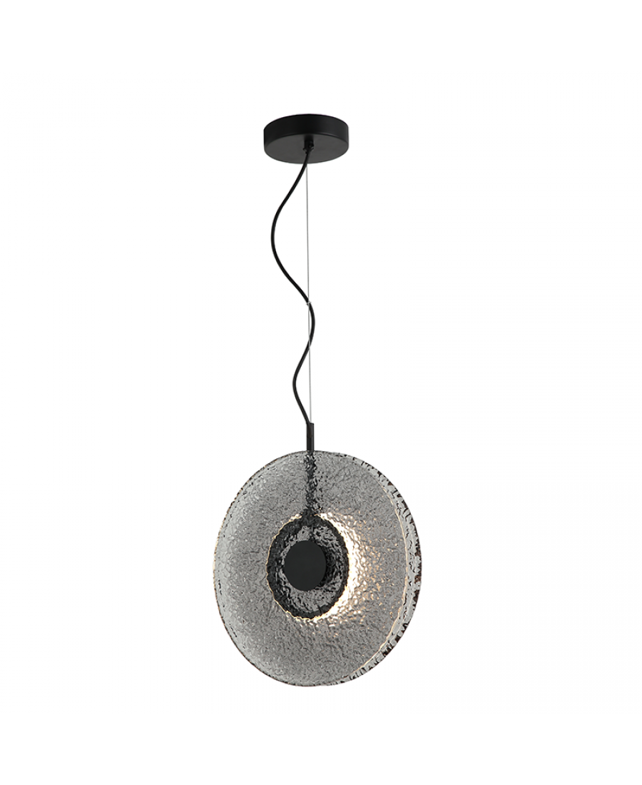 Pendul LED Sticlă Fumurie - Negru – Zambelis 23074