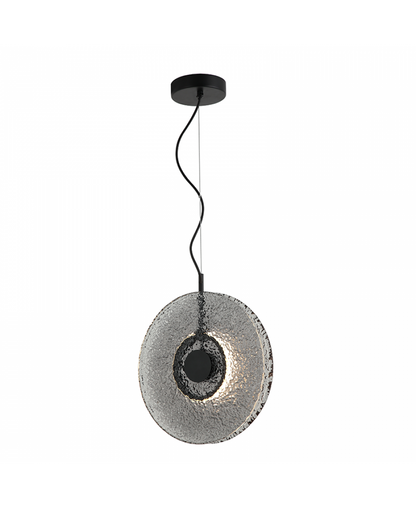 Pendul LED Sticlă Fumurie - Negru – Zambelis 23074