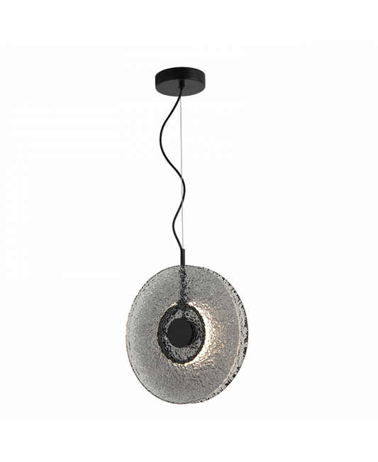 Pendul LED Sticlă Fumurie - Negru – Zambelis 23074