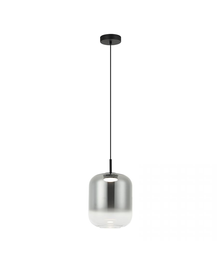 Pendul LED Sticlă Fumurie - Negru – Zambelis 23214