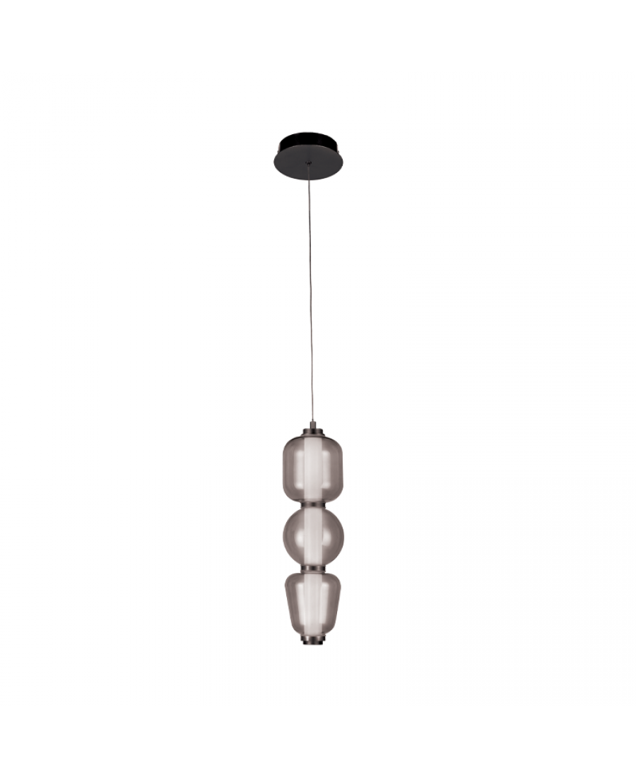 Pendul LED Sticlă Fumurie - Negru – Zambelis 23269