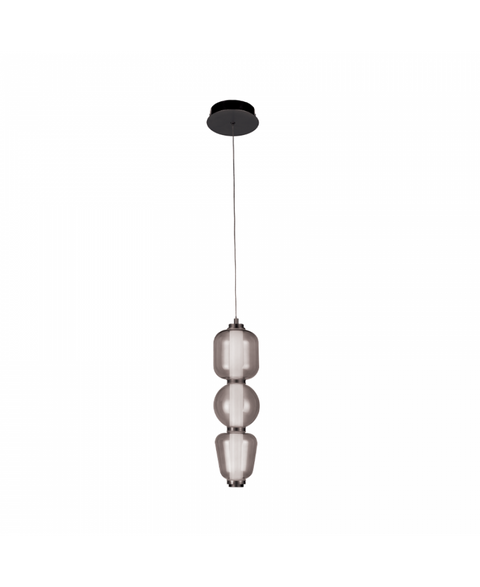 Pendul LED Sticlă Fumurie - Negru – Zambelis 23269