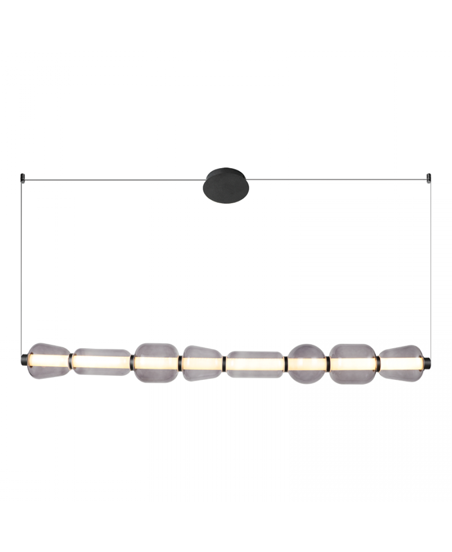 Lustră LED Sticlă Fumurie - Negru – Zambelis 23066