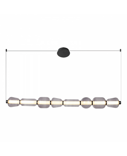 Lustră LED Sticlă Fumurie - Negru – Zambelis 23066