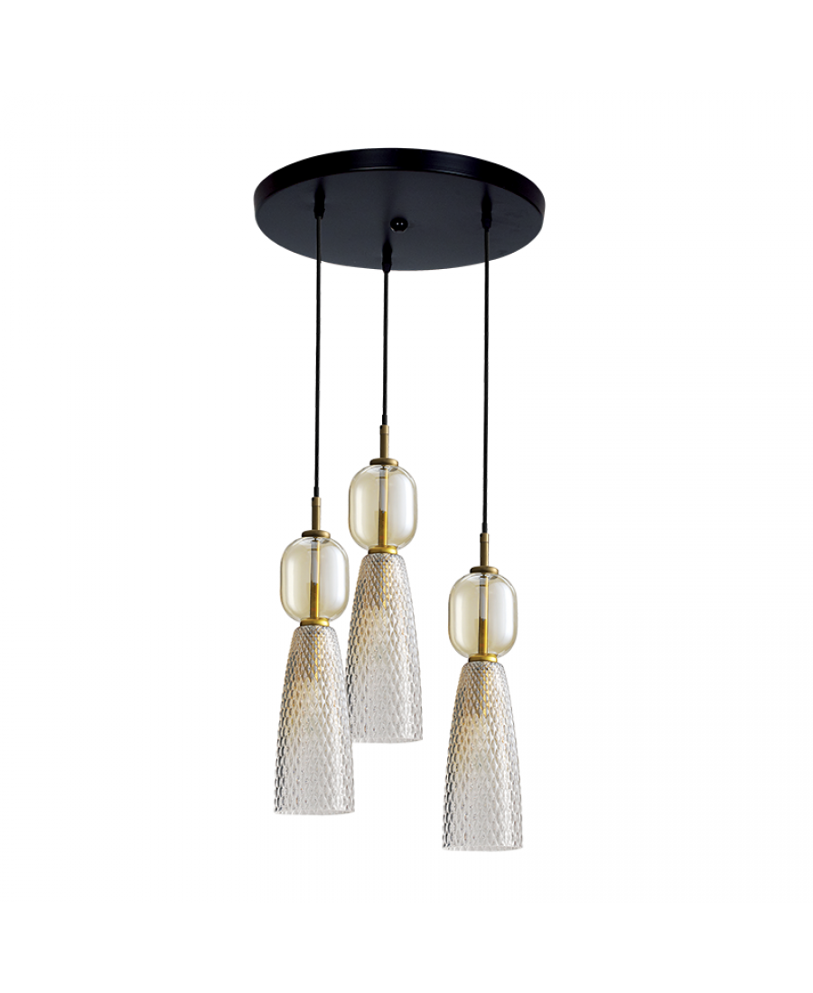Lustră Alamă Antichizată - Negru – Zambelis 23010